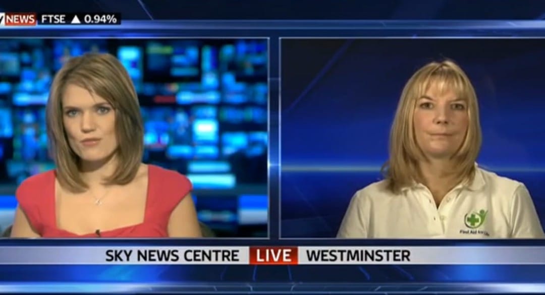 First Aid for Life asked to speak on SKY News