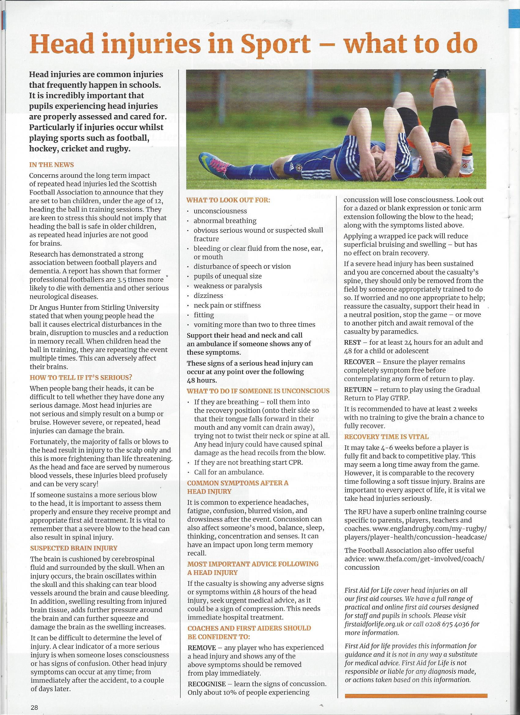 InterSchools Advertiser Head injuries 2020