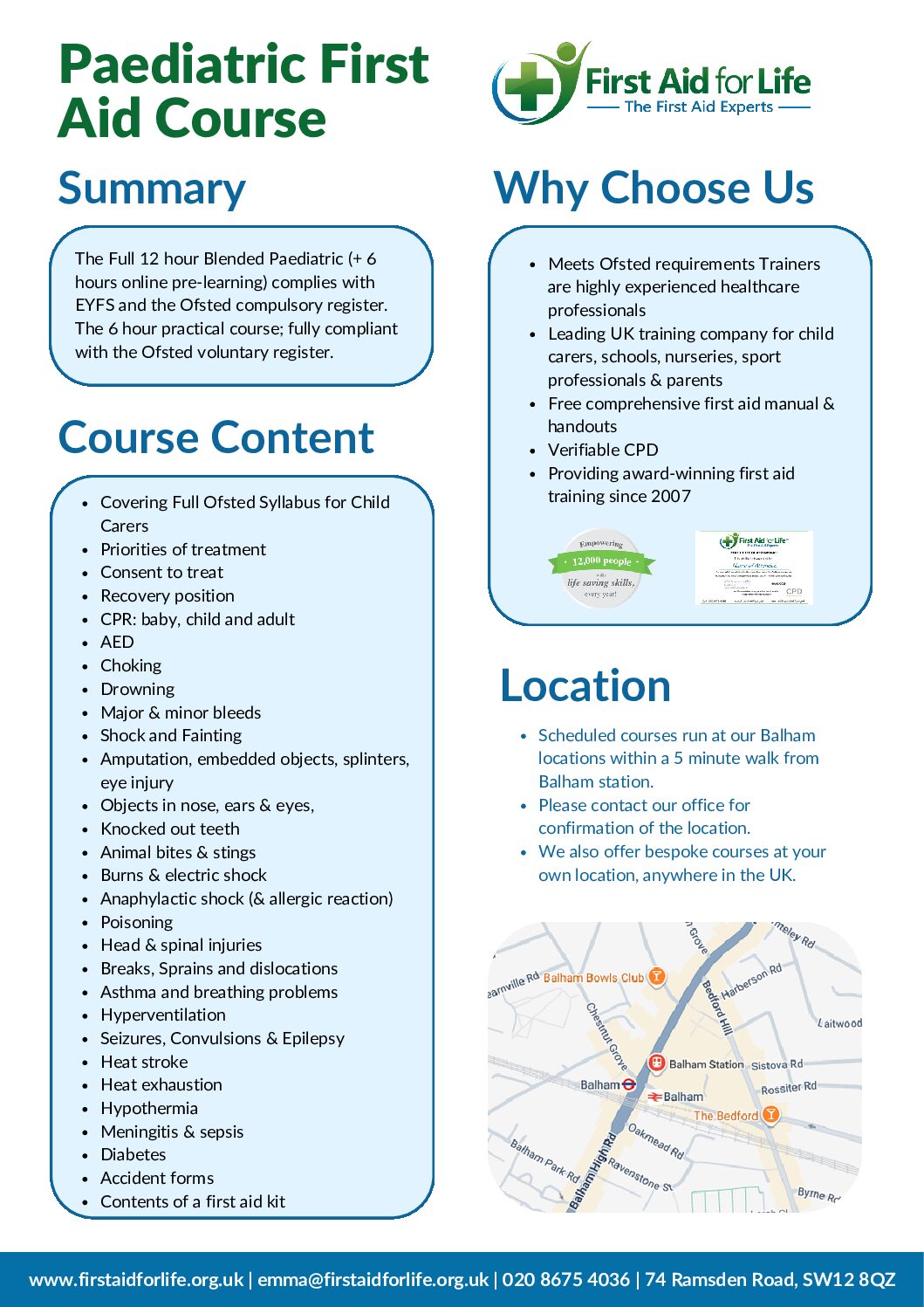 Paediatric - Scheduled Course outline full Ofsted syllabus (2)