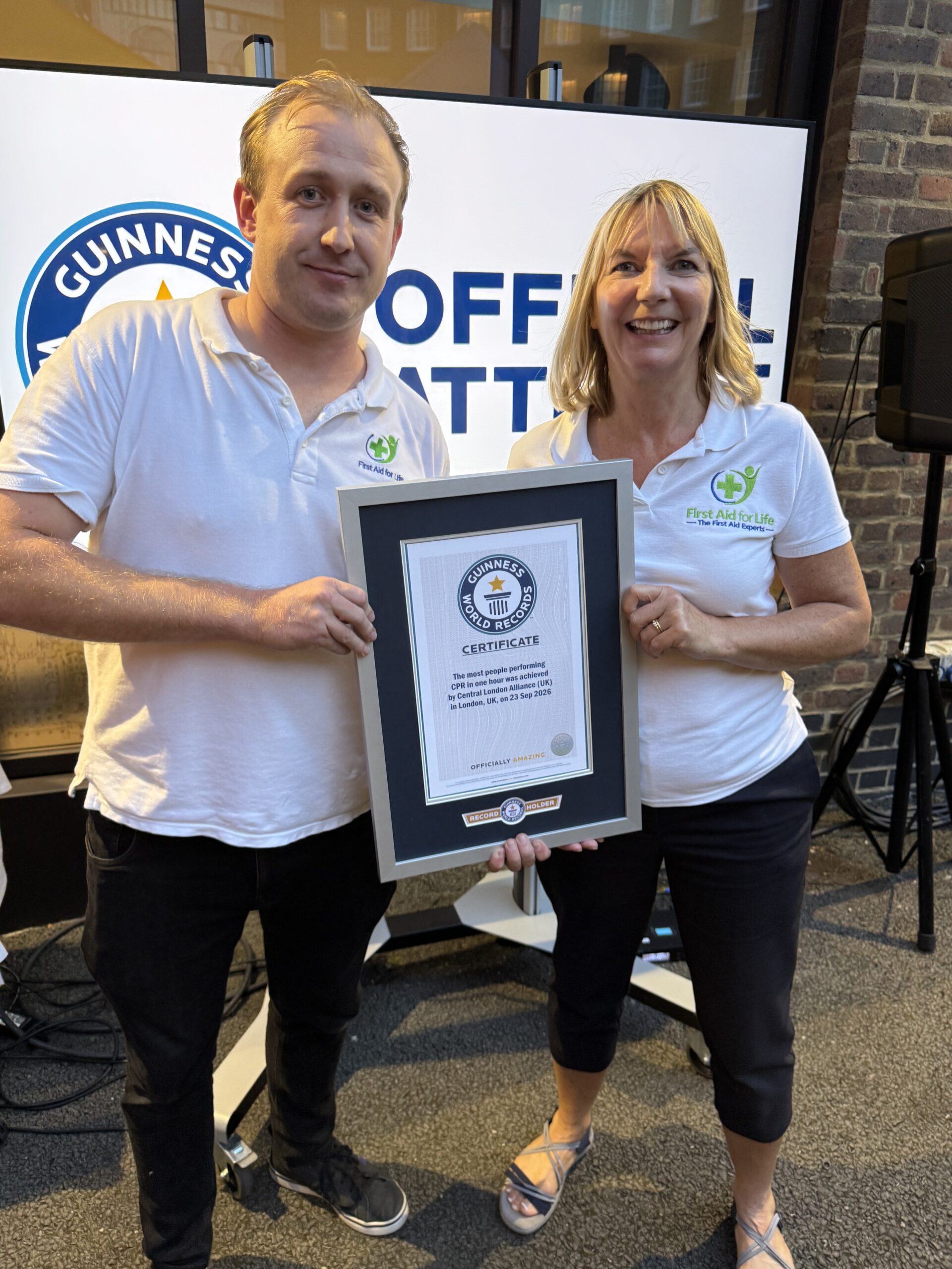 Participants taking part in the CPR world record relay